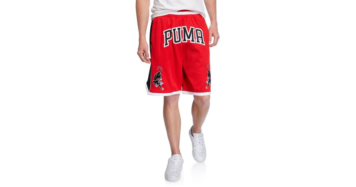 puma shorts red