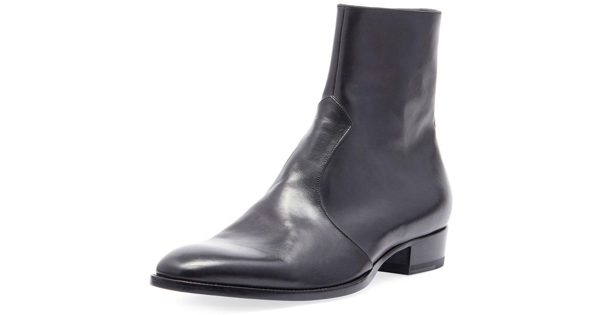 saint laurent wyatt zip boots