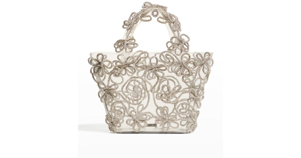 Cult Gaia Bloom Embellished Clear Tote Bag in White | Lyst