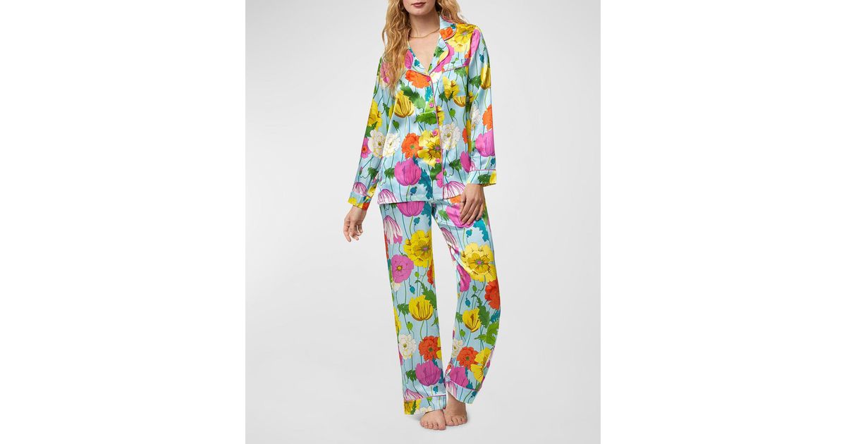 Trina Turk x Bedhead Pajamas Floral-print Silk Pajama Set in White | Lyst