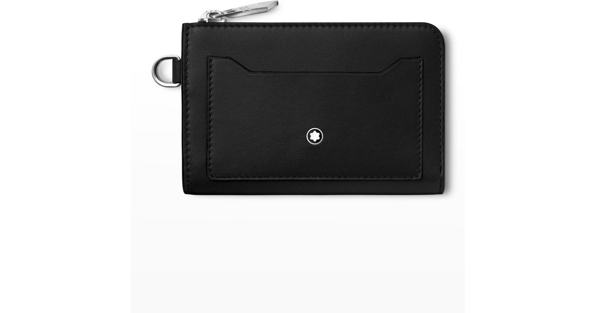 Montblanc Meisterstück Key Pouch Leather Zip Card Holder in Black for