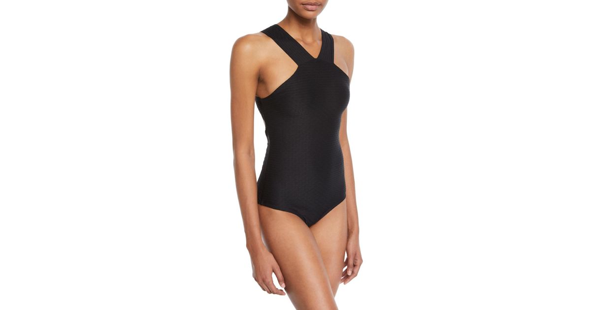 shoshanna high neck one piece