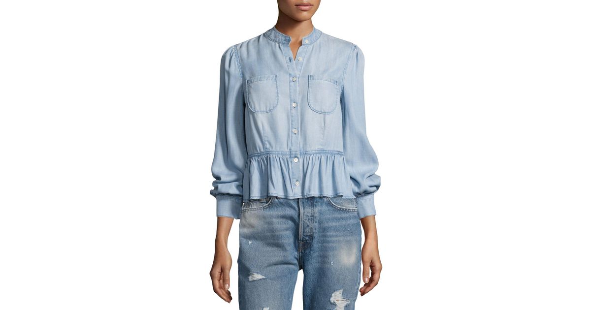 peplum denim shirt