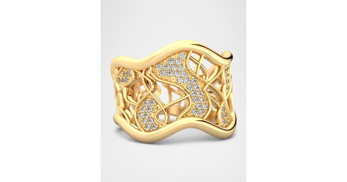 Jamie Turner River Cocktail Ring With Diamonds in Metallic | Lyst