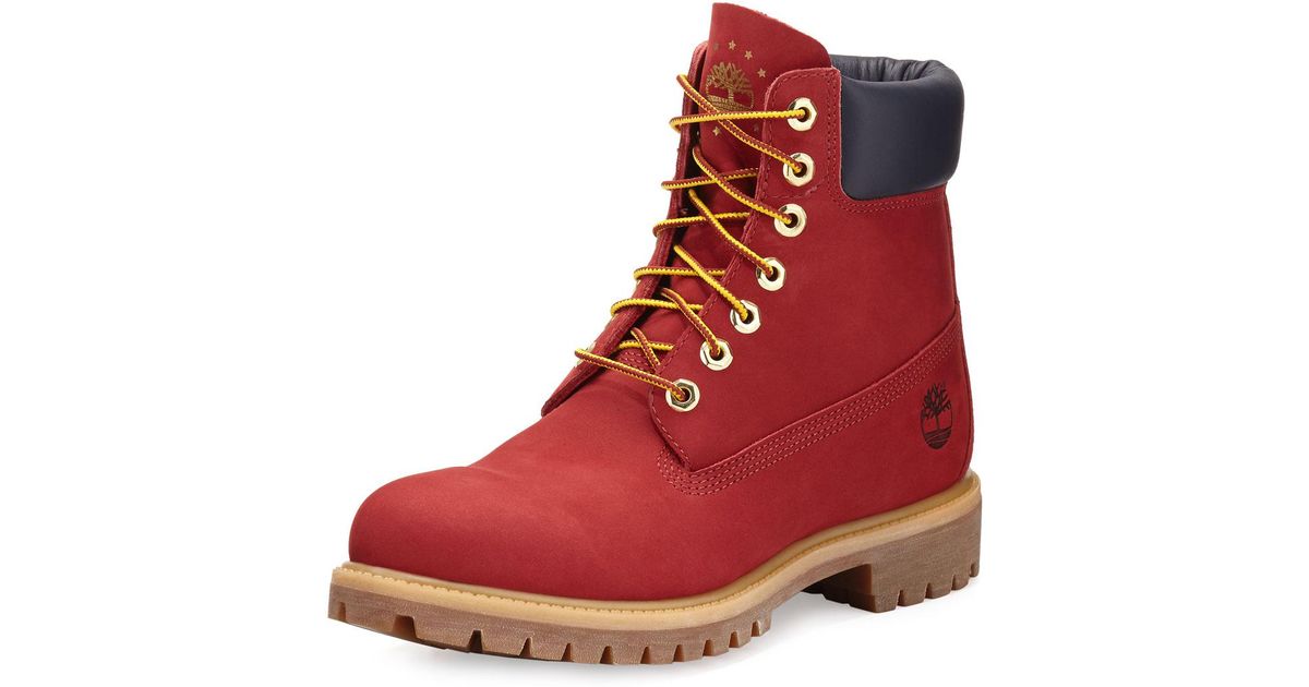 ruby red timberlands
