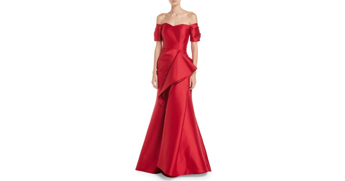 badgley mischka red dress