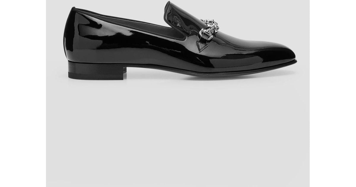 Christian Louboutin Equiswing Patent Bit Loafers in Black  display picture 1