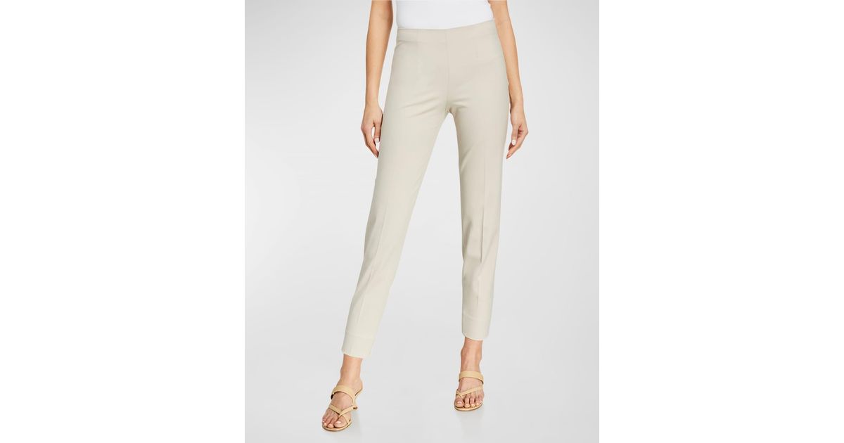 Piazza Sempione Audrey Straight-leg Cropped Pants in Natural | Lyst