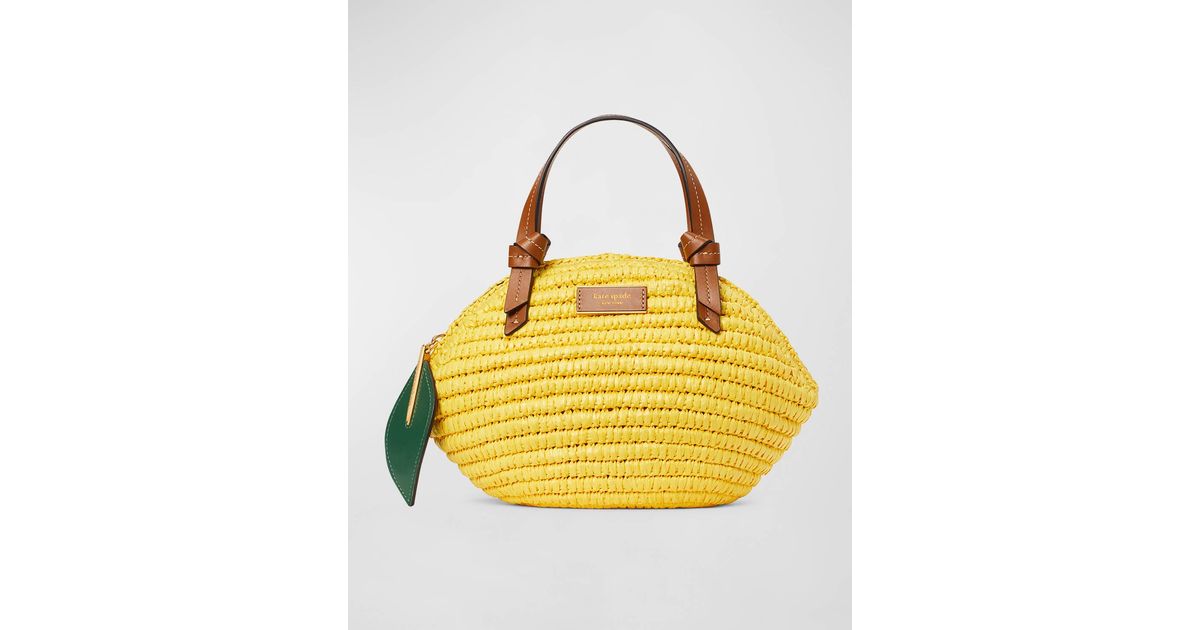 Kate Spade Lemon Drop Straw Crossbody Bag in Yellow Lyst