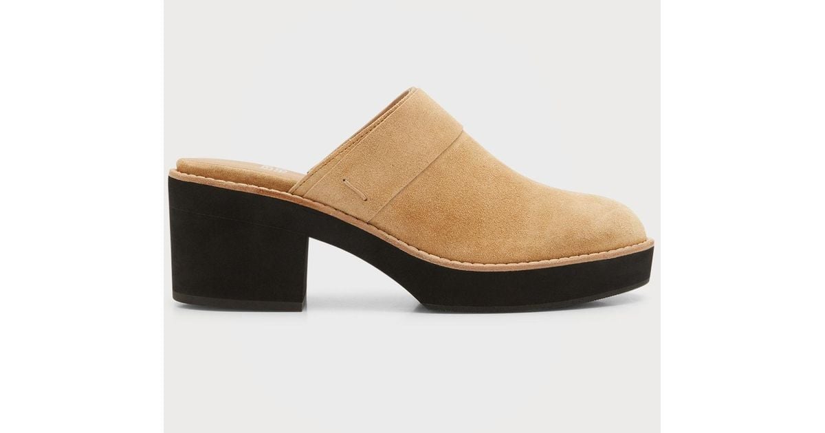 Eileen Fisher Hiya Suede Platform Mules Lyst