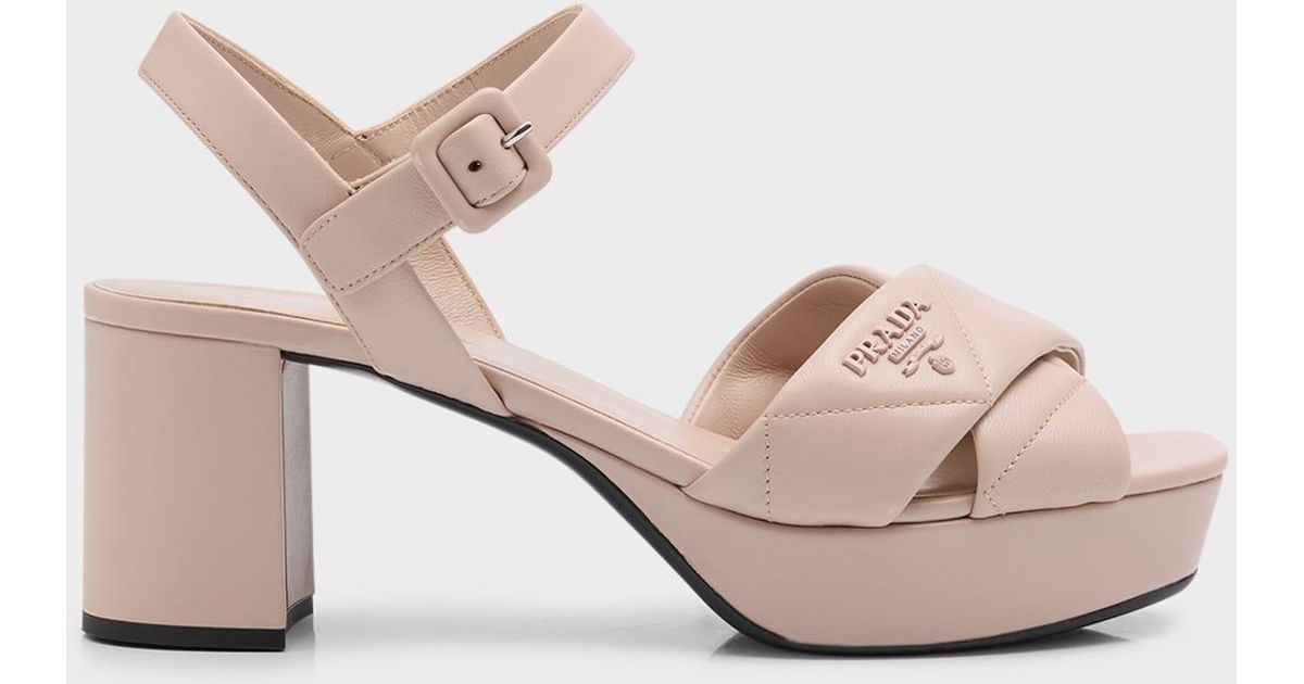 Prada Quilted nappa leather platform sandals ★関税込 Prada Quilted Nappa Leather Platform Sandals | Saks Fifth Avenue
