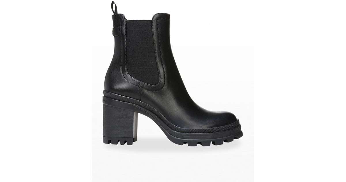Veronica Beard Winnie Leather Ankle Boots in Black | Lyst