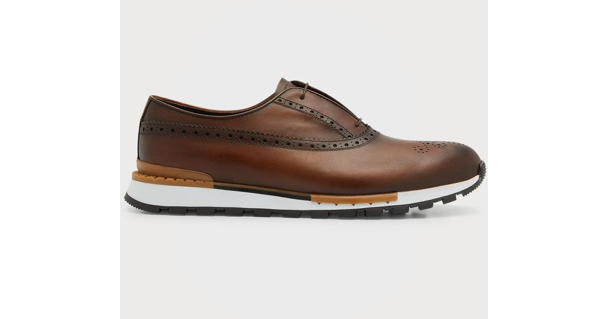 fast track torino glazed calf leather sneaker