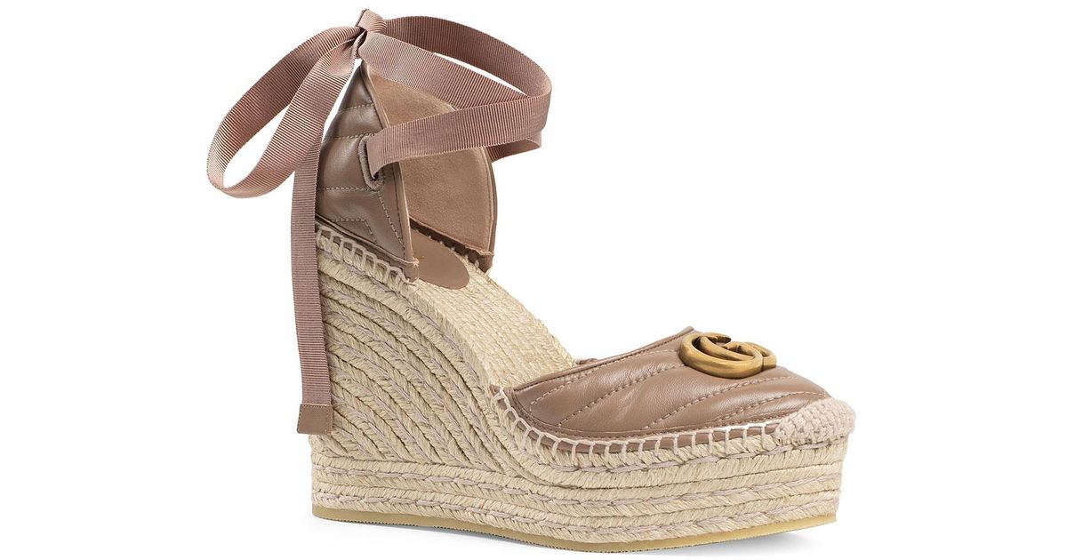 gucci leather platform espadrille