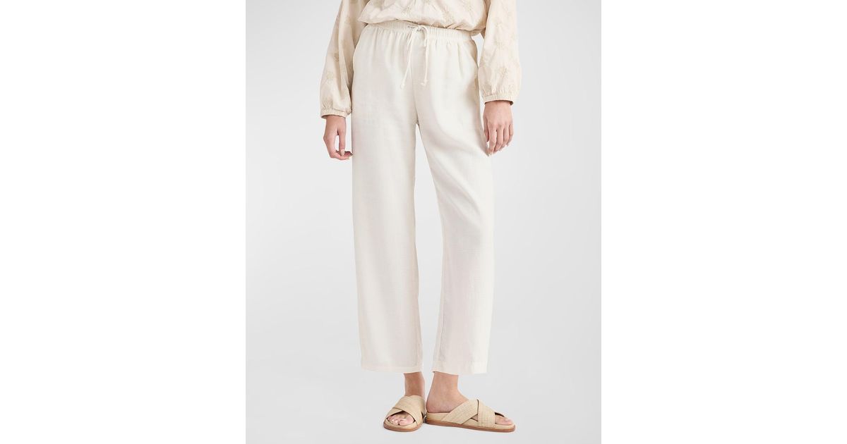 Splendid Angie Cropped Wide-leg Pants in White