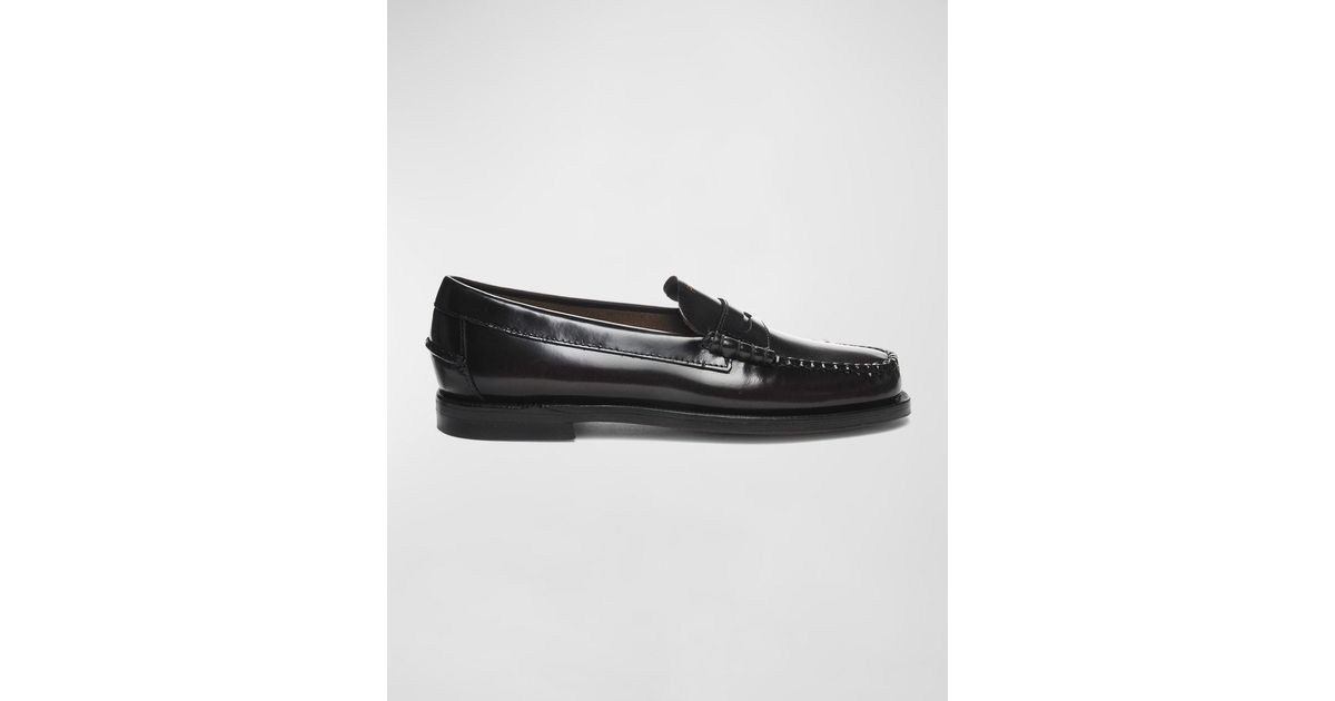 Sebago Classic Dan Leather Penny Loafers in Black | Lyst