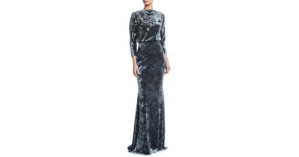 crushed velvet gown