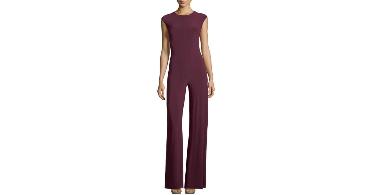 cap sleeve wide leg jumpsuit