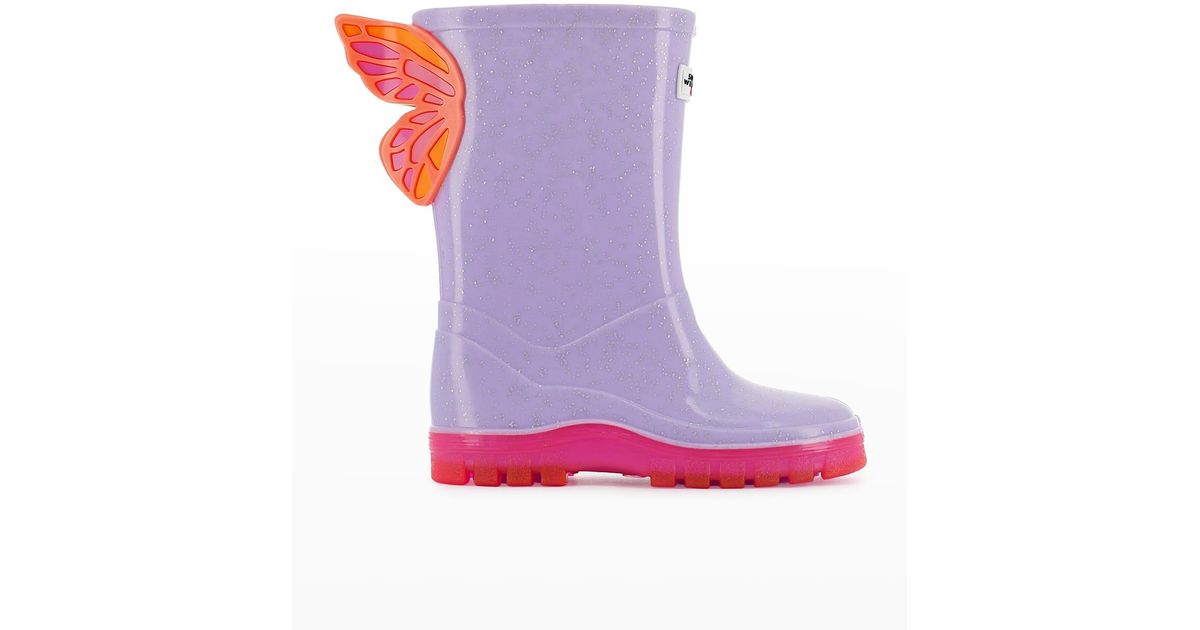 Sophia ster Girl's Butterfly Welly Glitter Rain Boots, Size Baby