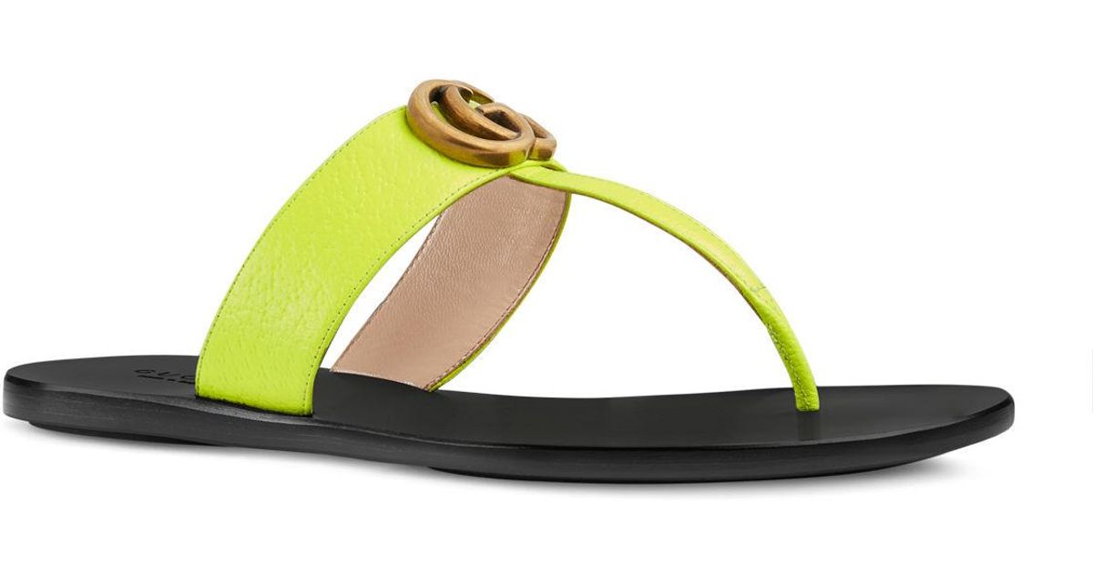 neon green gucci sandals