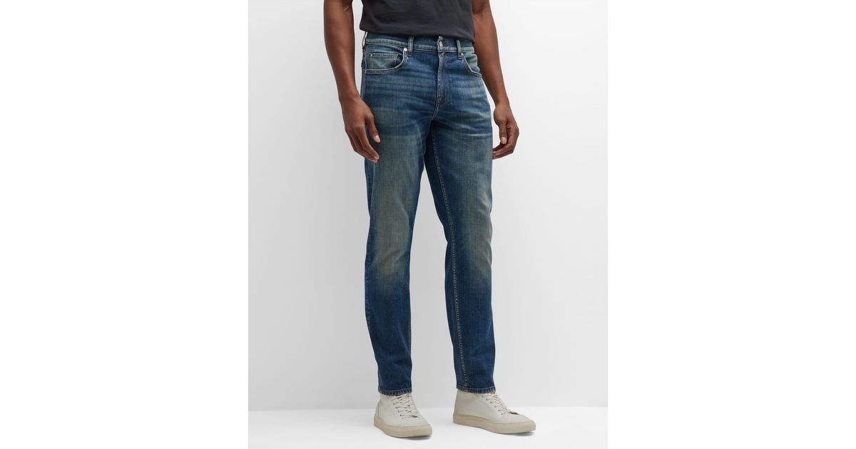 7 For All Mankind Adrien Slim Tapered Luxe Performance Jeans in Blue ...