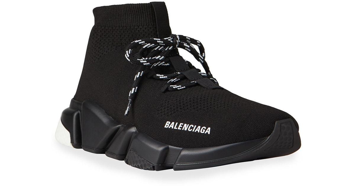 Balenciaga Synthetic Speed Lace-up Sock Sneakers in Black/White (Black) for Men - Save 25% - Lyst