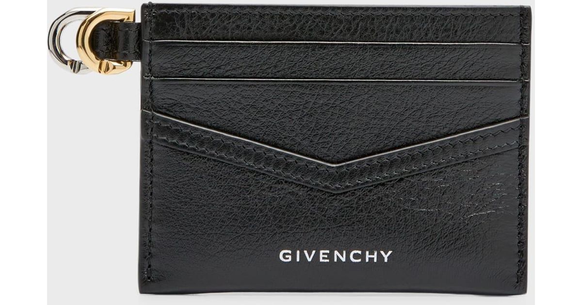 Givenchy Voyou Card Holder In Tumbled Leather in Black Lyst