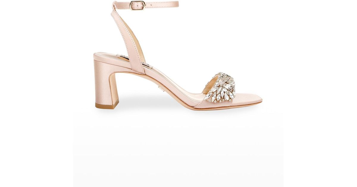 Badgley Mischka Marsha Block-heel Sandals in Metallic | Lyst