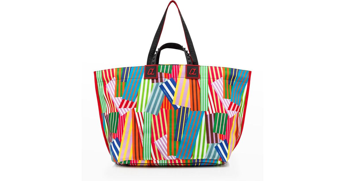 Christian Louboutin Loutote Nylon Beach Tote Bag in Red for Men Lyst