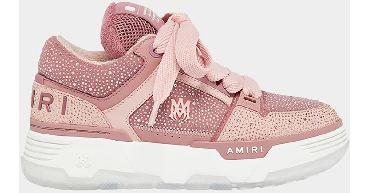 Amiri Ma-1 Crystal Suede Skater Sneakers in Pink | Lyst