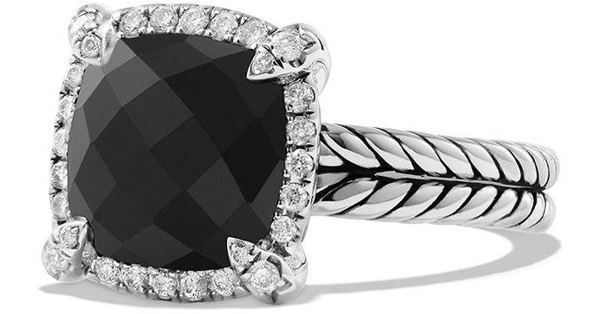 David Yurman Châtelaine® Pavé Bezel Ring With Gemstone And Diamonds in