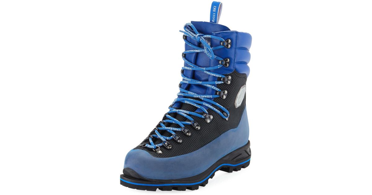 blue hiking boots