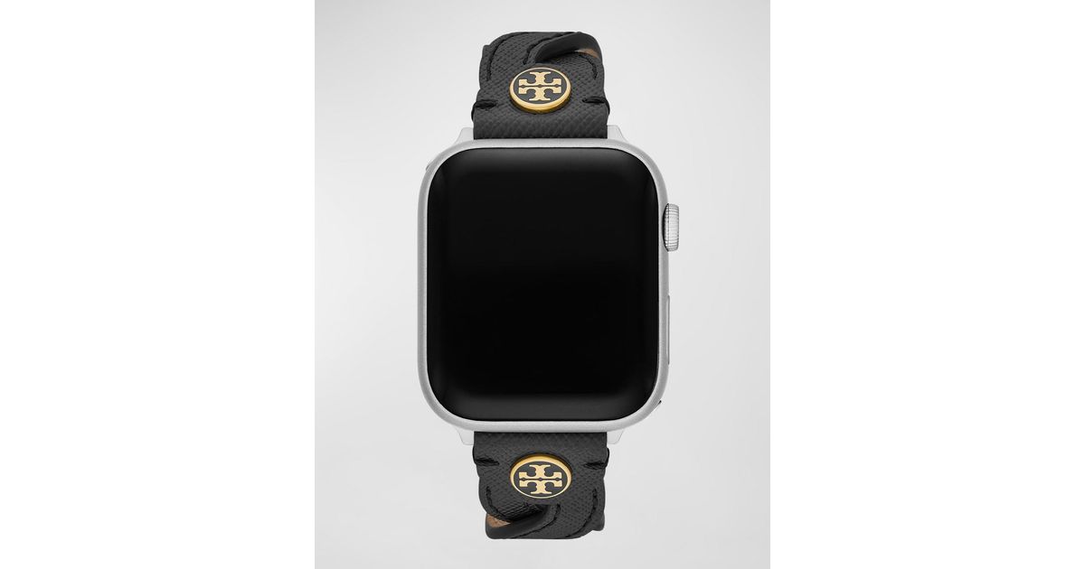 Tory Burch Braided Leather Apple Watch Band In Black, 3841mm Lyst