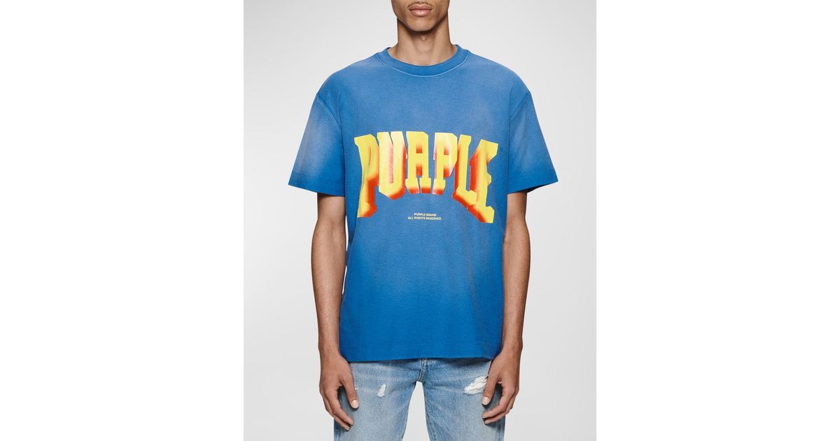 PURPLE Men's 3D Logo Textured Jersey T-Shirt