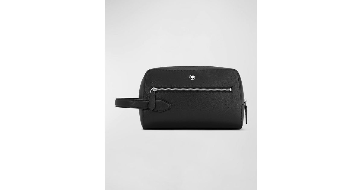 Montblanc Sartorial Saffiano Leather Toiletry Bag in Black for Men Lyst