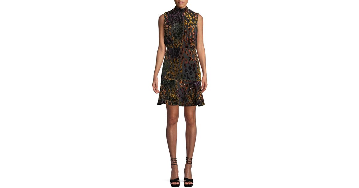 saloni leopard dress