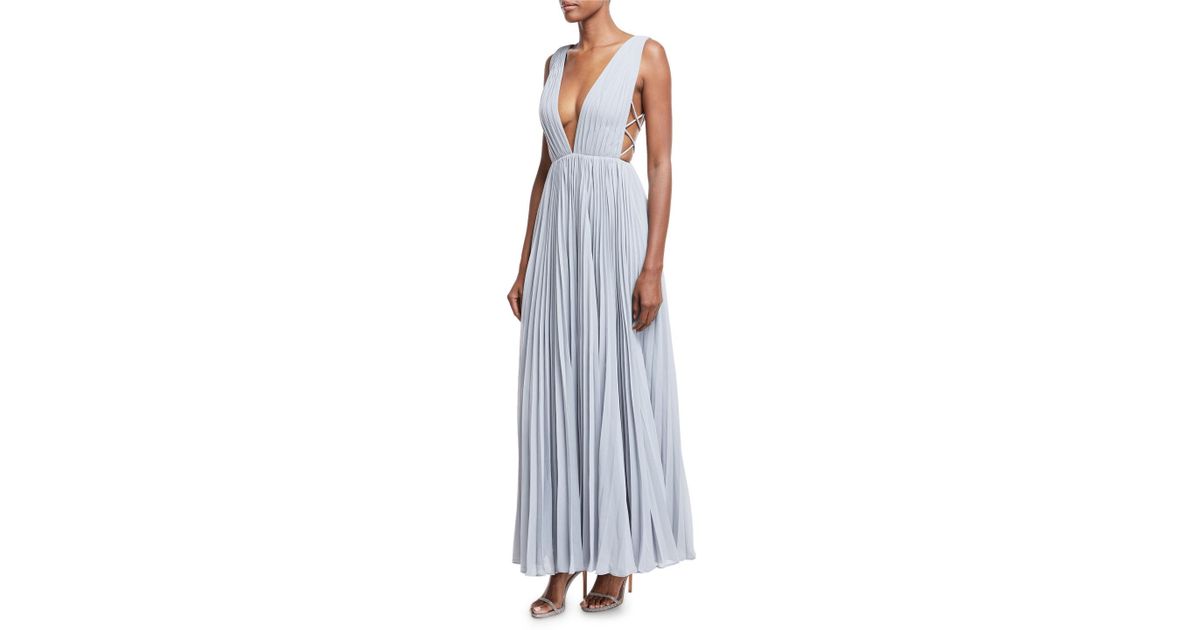 Fame & Partners Synthetic Allegra Pleated Plunging V-neck ...