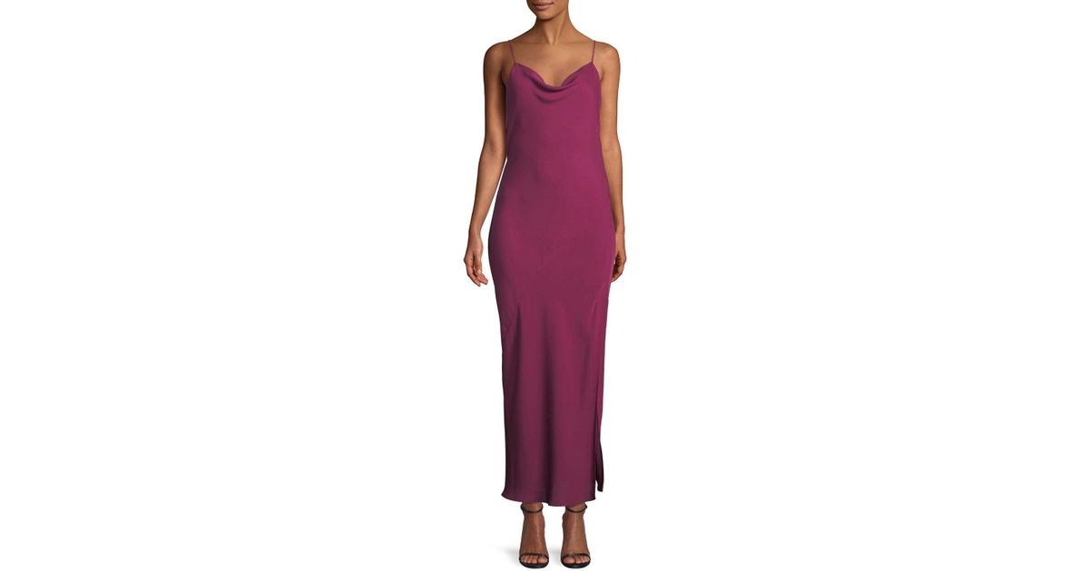 theory draped silk maxi dress