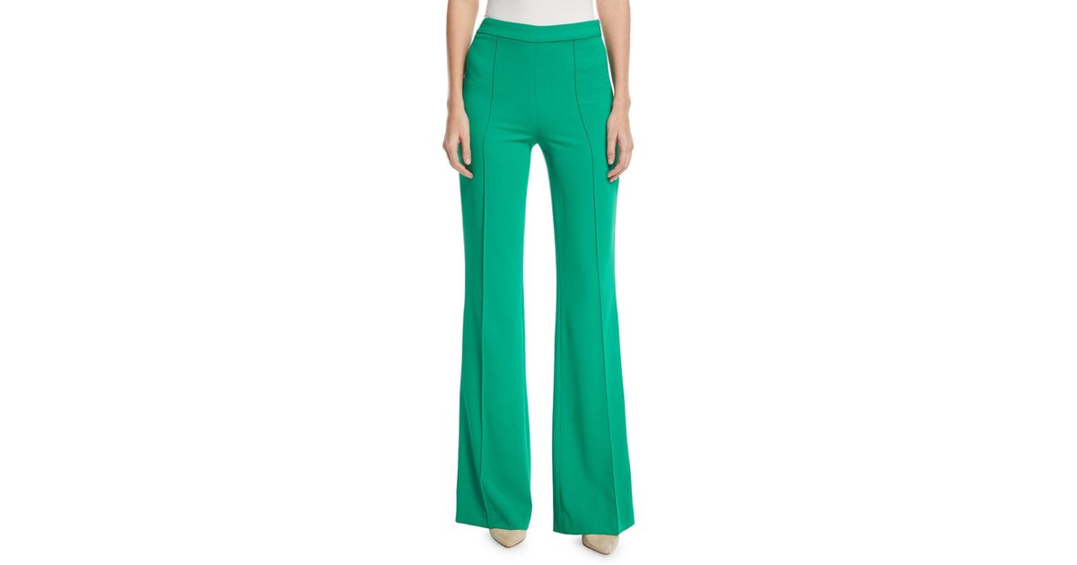 green flared pants
