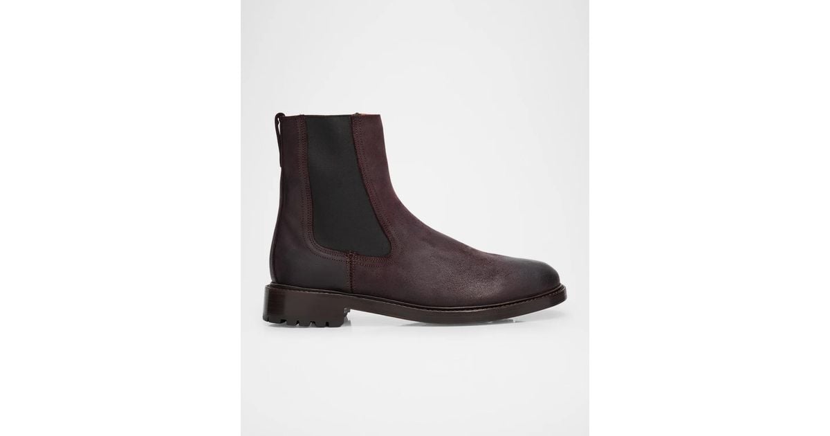 Allen Edmonds Apos;S Marshall Waxed Suede Chelsea Boots in Brown for ...