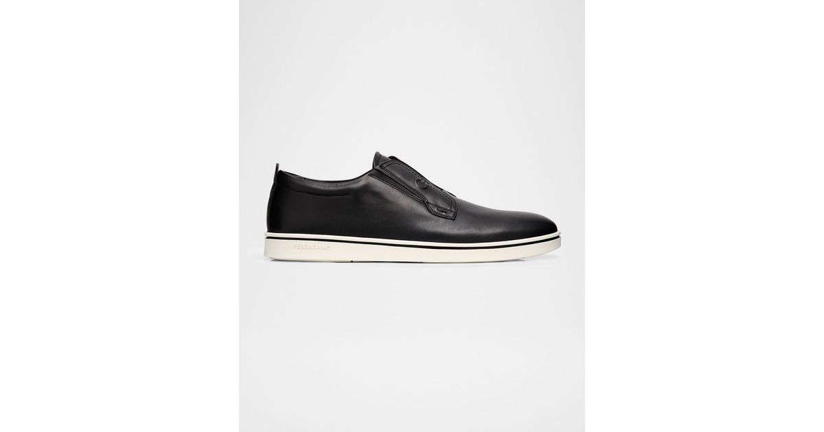 Ferragamo Apos;S Alfie Leather Gancini Stamp Slip-On 