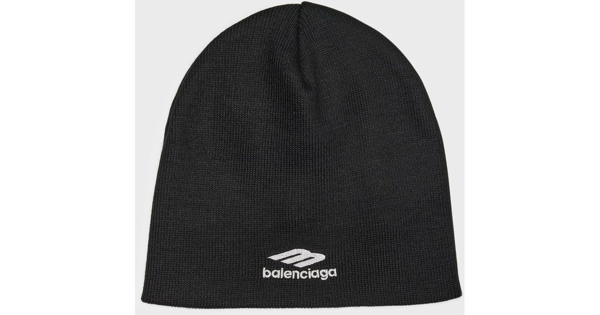 Balenciaga 3B Sports Icon Beanie in Black for Men | Lyst