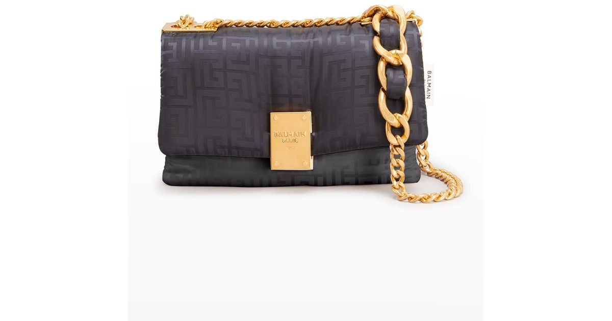 Balmain 1945 Small Monogram Nylon Crossbody Bag in Blue Lyst