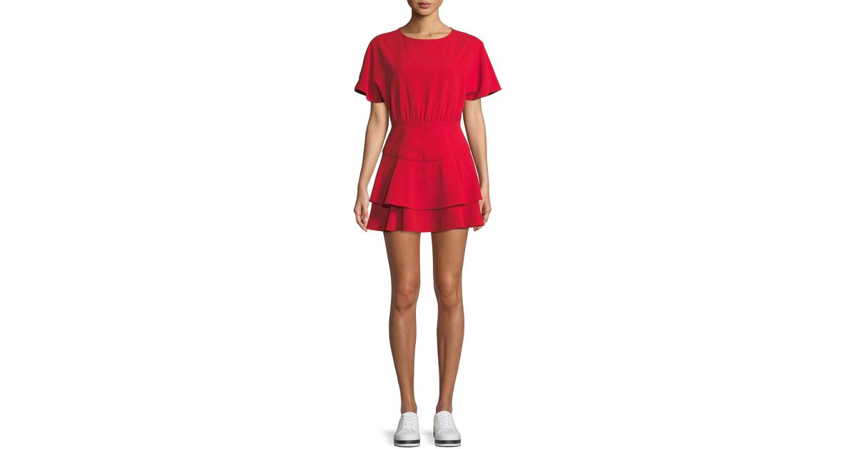 alice and olivia palmira dress red