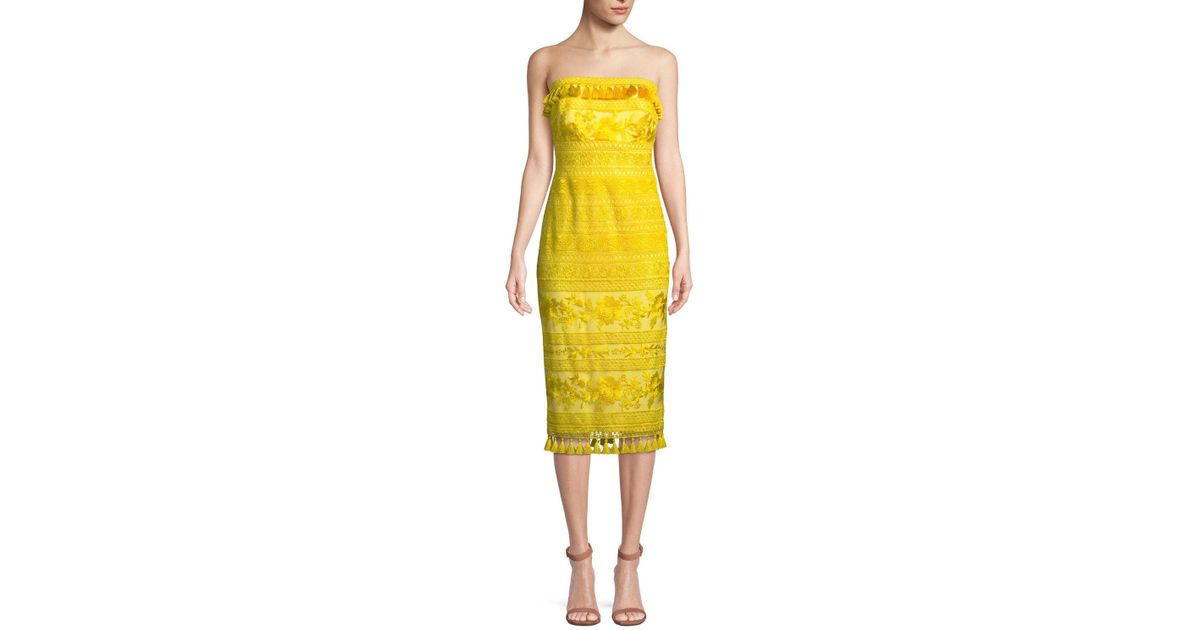 tadashi shoji yellow dress