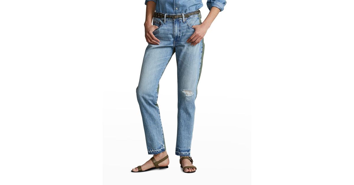 Polo Ralph Lauren Avery Hybrid Boyfriend Ankle Jeans in Blue | Lyst
