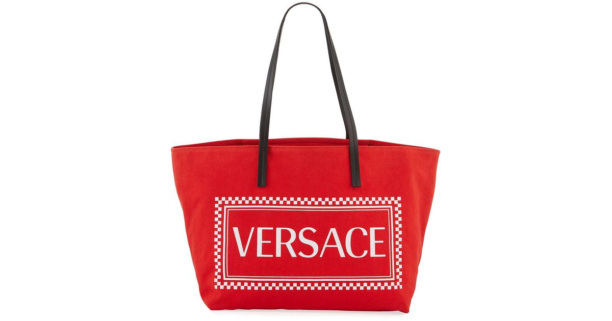 versace canvas tote bag