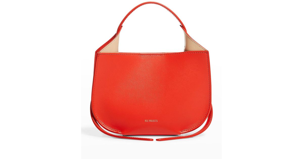 REE PROJECTS Helene East-west Leather Mini Hobo Bag in Red | Lyst