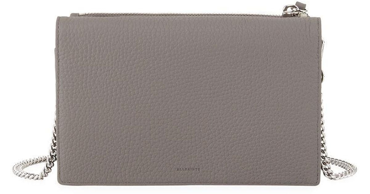 all saints fetch leather chain crossbody bag