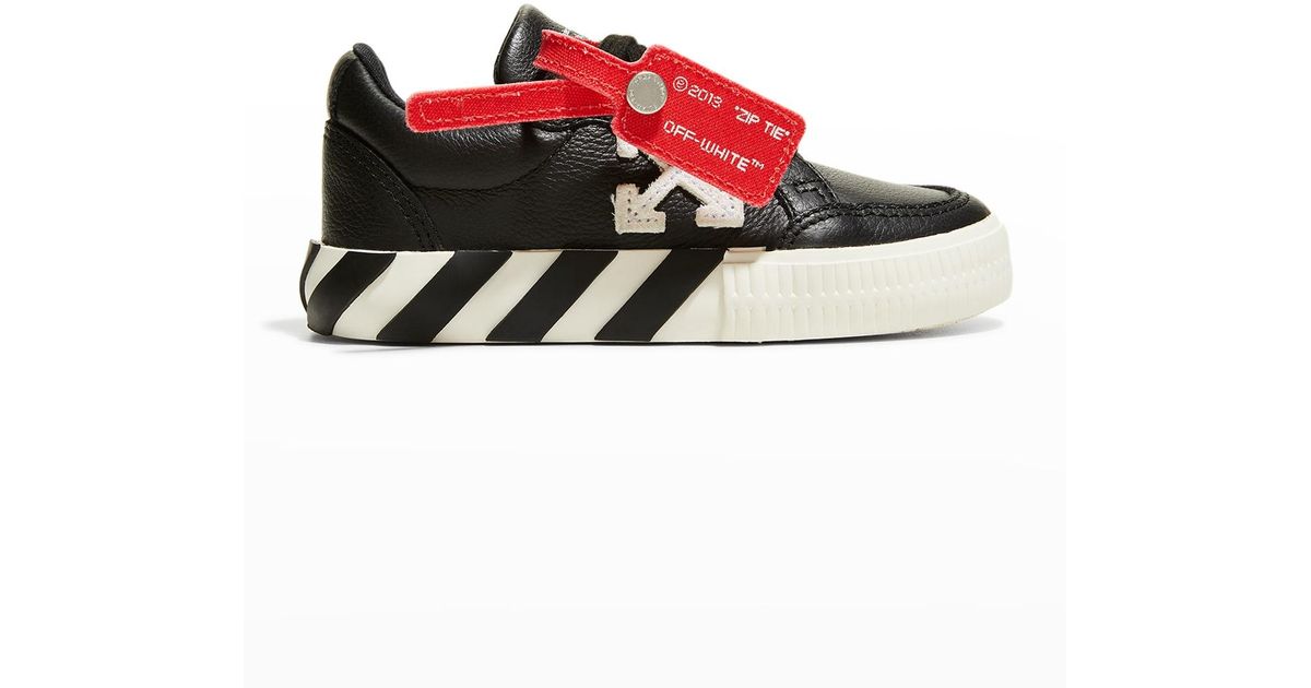 Off-White c/o Virgil Abloh Kid's Arrow Stripe Leather Low-top Sneakers ...